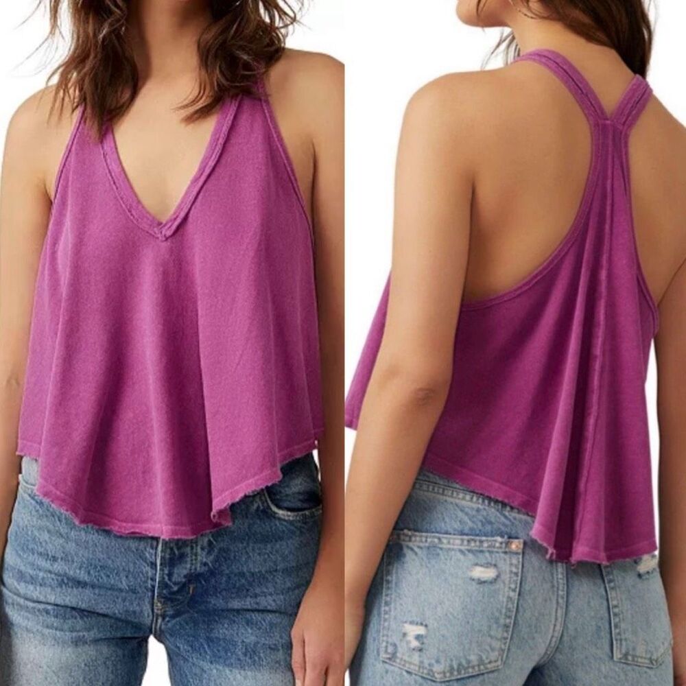 Free people We The Free Racerback Karri Swing Tank Top Purple M NWOT